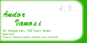 andor vamosi business card